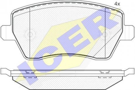 Тормозные колодки, дисковый тормоз (набор) ICER 181534