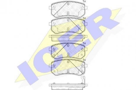 Комплект гальмівних колодок (дискових) ICER 181710