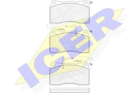 Гальмівні колодки, дискове гальмо (набір) ICER 181730
