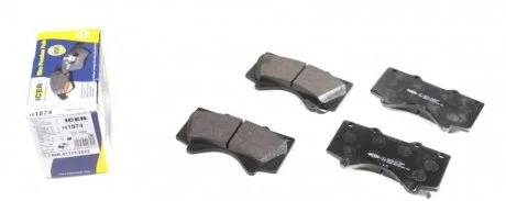 Фото комплект гальмівних колодок (дискових) ICER 181874 Комплект гальмівних колодок (дискових) ICER 181874