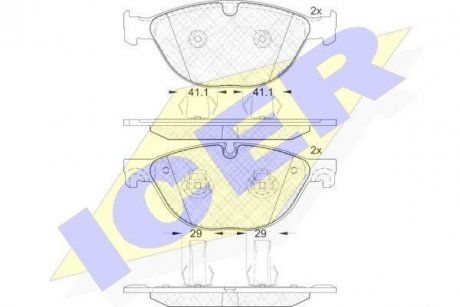 Комплект гальмівних колодок (дискових) ICER 181980