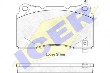 Комплект тормозных колодок (дисковых).) ICER 181990