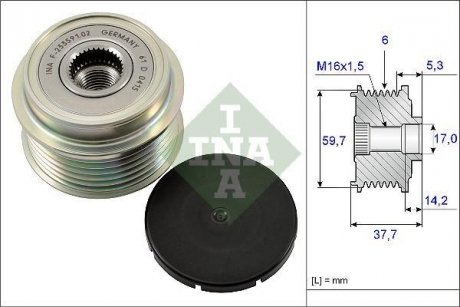 Шкив генератора инерционный INA 535016210