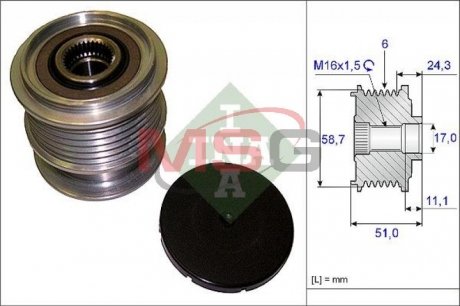 Шкив генератора инерционный INA 535020010