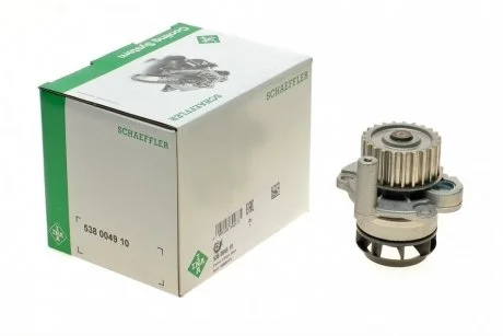 Насос охолоджуючої рідини, з ущільненням AUDI A1, A3, A4 B7, A6 C6, TT, SEAT ALTEA, ALTEA XL, EXEO, EXEO ST, LEON, TOLEDO III, SKODA OCTAVIA II, VW EOS, GOLF V, GOLF VI 2.0 09.04-11.17 INA 538 0049 10