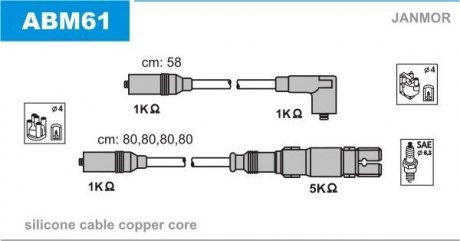 Дроти запалення, набір Janmor ABM61 (фото 1)