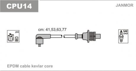 Комплект проводів запалювання Janmor CPU14