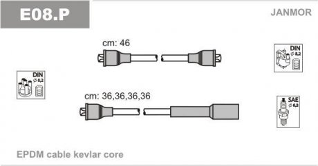 Дроти запалення, набір Janmor E08P
