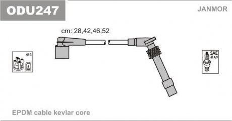 Провода в/в Opel 1.6 Janmor ODU247 (фото 1)