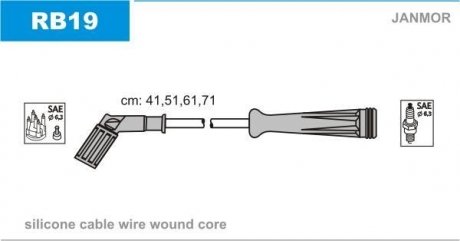 Проволоки зажигания Renault Megane 1,6E.1,6I Janmor RB19