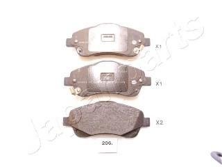 Гальмівні колодки передн.Avensis 03- JAPANPARTS PA206AF