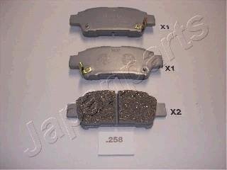 Гальмівні колодки задн. Avensis Verso 01-, Previa 00- JAPANPARTS PP258AF