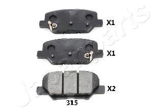 Колодки гальм.задні Outlander 12-, ASX, CITROEN C4 Aircross, MAZDA 6 JAPANPARTS PP315AF