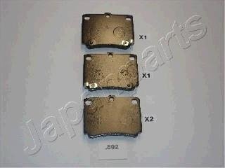 Гальмівні колодки задн.Pajero Sport 98- JAPANPARTS PP592AF (фото 1)