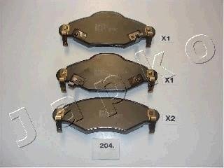 Гальмівні колодки, дискове гальмо (набір) JAPKO 50204