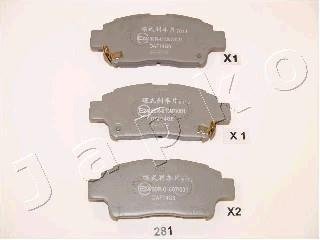 Гальмівні колодки, дискове гальмо (набір) JAPKO 50281