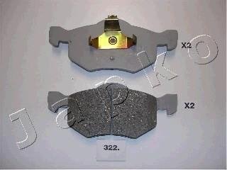 Гальмівні колодки, дискове гальмо (набір) JAPKO 50322