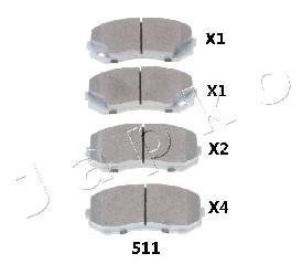 Гальмівні колодки (набір) JAPKO 50511
