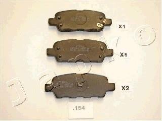 Гальмівні колодки, дискове гальмо (набір) JAPKO 51154