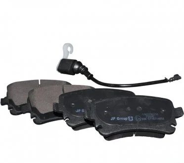 Гальмівні колодки задн з датчик.T5 03- JP GROUP 1163706210