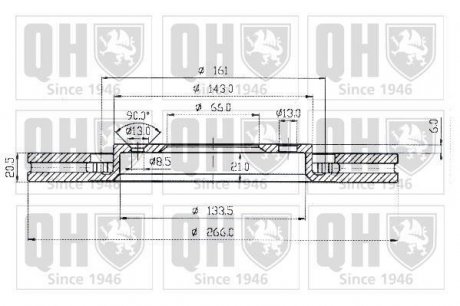 Гальмівний диск (QUINTON HAZELL) JP GROUP BDC3508