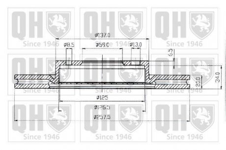 Гальмівний диск (QUINTON HAZELL) JP GROUP BDC3593