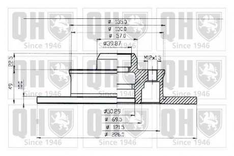 Гальмівний диск (QUINTON HAZELL) JP GROUP BDC3712