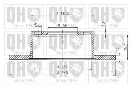 Гальмівний диск (QUINTON HAZELL) JP GROUP BDC3929