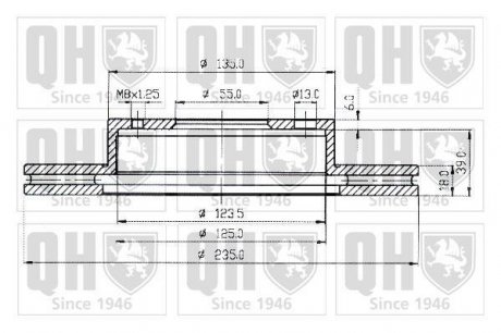 Гальмівний диск (QUINTON HAZELL) JP GROUP BDC3960