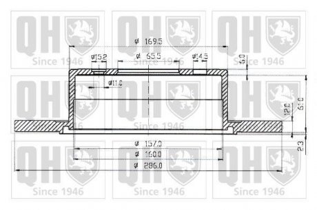 Гальмівний диск (QUINTON HAZELL) JP GROUP BDC4581