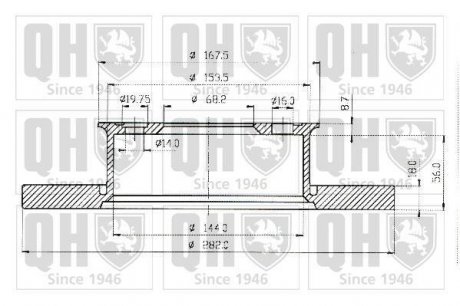 Гальмівний диск (QUINTON HAZELL) JP GROUP BDC4647