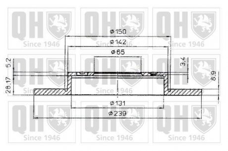 Гальмівний диск (QUINTON HAZELL) JP GROUP BDC4763