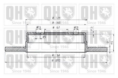 Гальмівний диск (QUINTON HAZELL) JP GROUP BDC4795