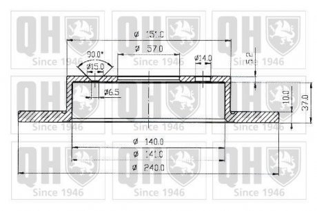 Гальмівний диск (QUINTON HAZELL) JP GROUP BDC4815