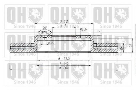 Гальмівний диск (QUINTON HAZELL) JP GROUP BDC5143