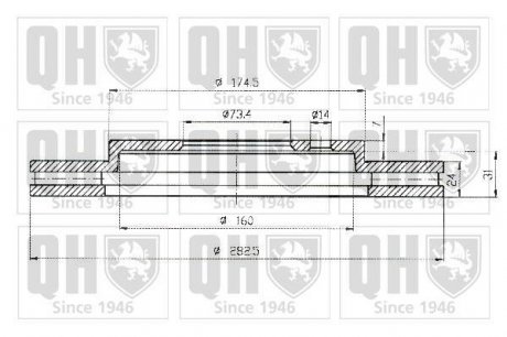 Гальмівний диск (QUINTON HAZELL) JP GROUP BDC5145