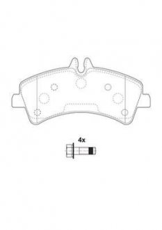 Тормозные колодки задние MB Sprinter 906 / VW Crafter 2006- (спарка) Jurid 2921709560