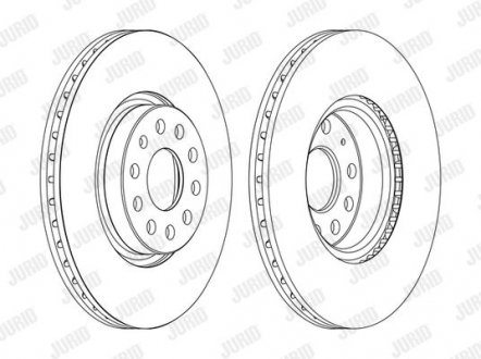 Диск гальмівний перед. Audi A3 03-Golf V, Passat 05-Skoda Jurid 562387JC1 (фото 1)