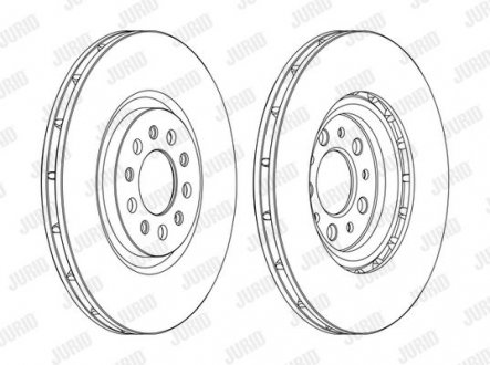 Гальмівний диск передній Alfa Romeo 159, Brera, Jiulietta, Spider / Jeep Cherokee Jurid 562391JC1 (фото 1)