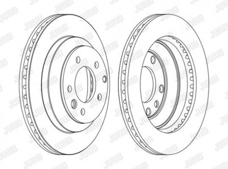 Диск тормозной задн. (330*28) Audi Q7,Touareg,Porsche Cayenne 02- Jurid 562393JC1 (фото 1)