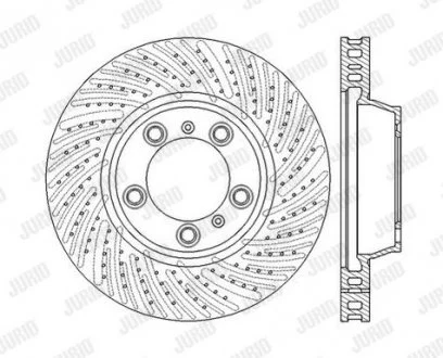Диск гальмівний передн Лів/Прав PORSCHE 718 BOXSTER, 718 CAYMAN, 911, 911 TARGA 2.5-3.8 06.00- Jurid 562589JC1