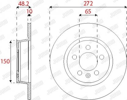 Диск гальмівний задн.Audi A3 08-Golf VI 08-, Caddy IIISkodaSeat Jurid 563255JC