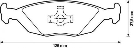 Тормозные колодки задние (15.0mm) Saab 900 8/87-;Volvo 440(9/88-),460(2/90-),480 Jurid 571428J (фото 1)