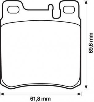 Тормозные колодки задние (15.5mm) MB W210 280/320/420; W140 280-600 (ATE) Jurid 571722J (фото 1)