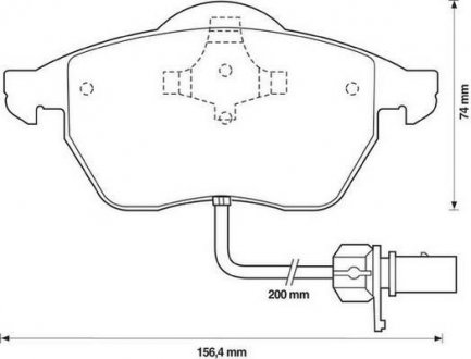 Тормозные колодки пер (20.4 мм) (с датчиком / овал. фишка) (система ATE) VAG 95- Jurid 571982J