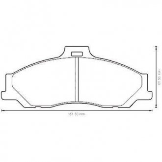 Гальмівні колодки передні B-serie,BT-50,Ford Ranger 1.8/3.0 96- Jurid 572537J