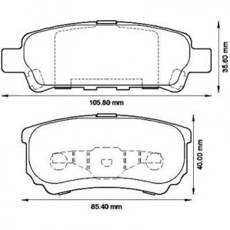 Колодки тормозные задние (15.5 мм) (система AKEBONO) Mitsubishi Lancer 02- Jurid 572547J