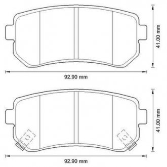 Колодки тормозные задние (15.5 мм) (система MANDO) Hyundai Accent ix35 KIA 04- Jurid 572590J