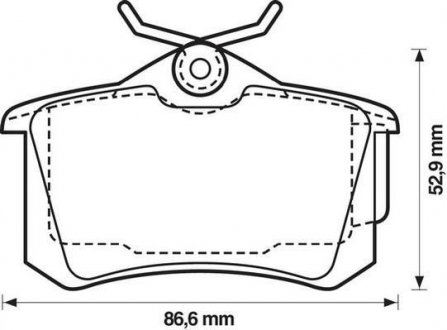 Тормозные колодки задние (16 мм) (система TRW) (15.2 = 16 = 17 мм) PSA VAG Jurid 573005J