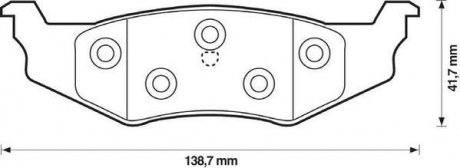 Тормозные колодки, дисковый тормоз (набор) Jurid 573069J (фото 1)